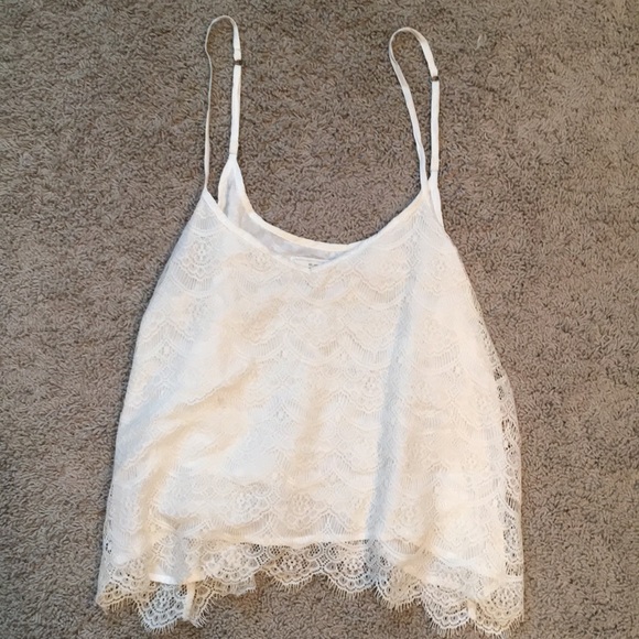 Abercrombie and Fitch white lace top - Picture 2 of 4
